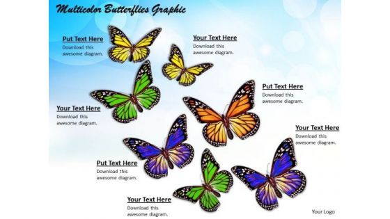 Stock Photo Multicolor Butterflies Graphic PowerPoint Template