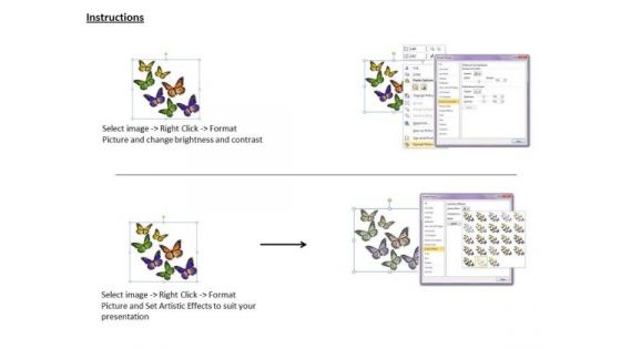 Stock Photo Multicolor Butterflies Graphic PowerPoint Template