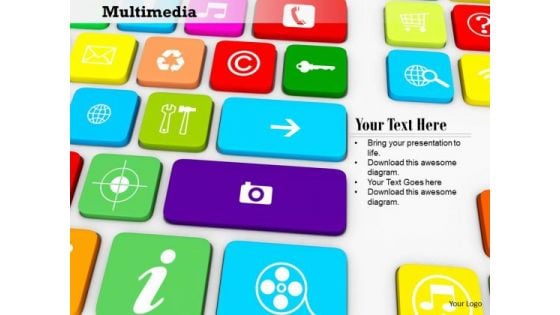 Stock Photo Multimedia Keys PowerPoint Slide