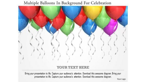 Stock Photo Multiple Balloons In Background For Celebration PowerPoint Slide