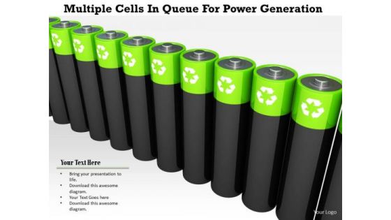 Stock Photo Multiple Cells In Queue For Power Generation PowerPoint Slide