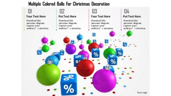 Stock Photo Multiple Colored Balls For Christmas Decoration PowerPoint Slide