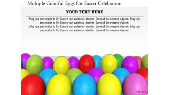 Stock Photo Multiple Colorful Eggs For Easter Celebration PowerPoint Slide