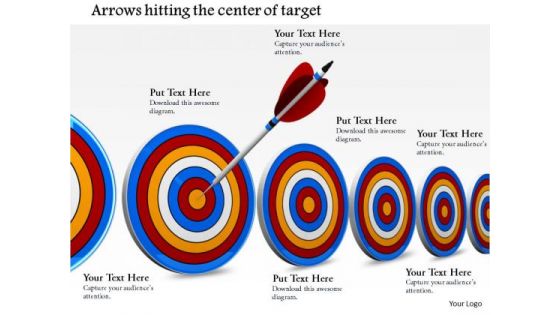 Stock Photo Multiple Target Darts With One Arrow Hitting PowerPoint Slide