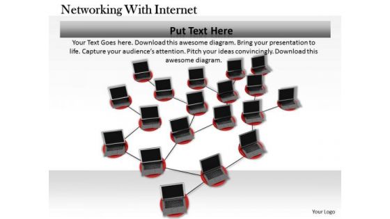 Stock Photo Network Laptops PowerPoint Slide