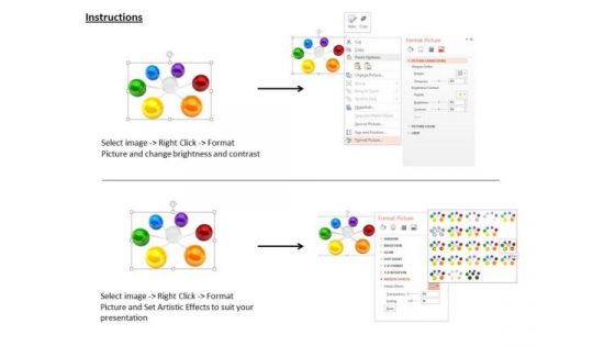 Stock Photo Network Of Colorful Shiny Balls PowerPoint Slide
