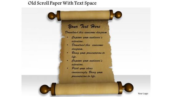 Stock Photo Old Scroll Paper With Text Space PowerPoint Slide