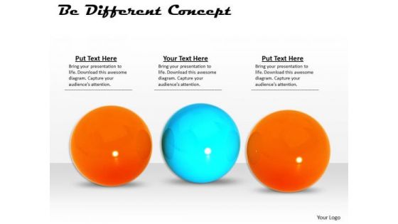 Stock Photo Orange Balls With One Blue Ball For Leadership PowerPoint Slide