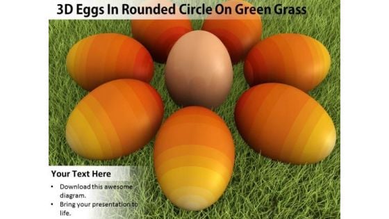 Stock Photo Orange Colored Eggs Shows Team Concept PowerPoint Slide