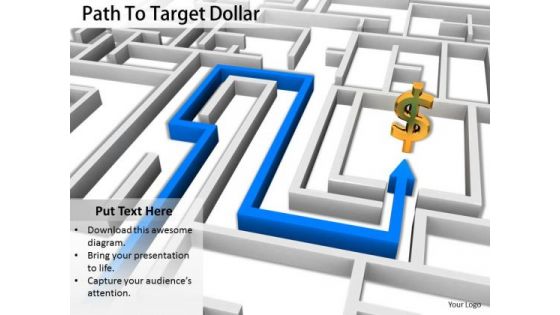 Stock Photo Path To Target Dollar Symbol PowerPoint Slide