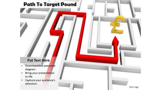 Stock Photo Path To Target Pound Symbol PowerPoint Slide