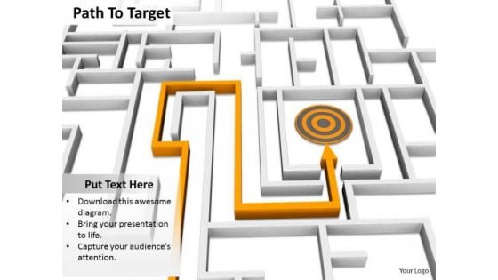 Stock Photo Path To Target PowerPoint Slide