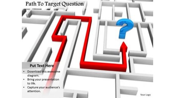 Stock Photo Path To Target Question Mark PowerPoint Slide