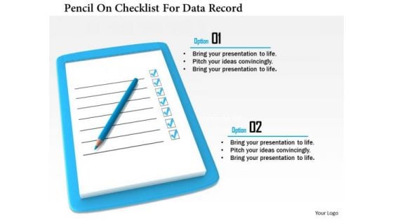 Stock Photo Pencil On Checklist For Data Record PowerPoint Slide Stock Photo Pencil On Checklist For Data Record PowerPoint Slide