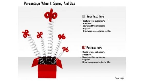 Stock Photo Percentage Value In Spring And Box PowerPoint Slide