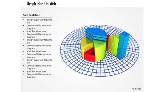 Stock Photo Pie Chart And Bar Graph On Web PowerPoint Slide