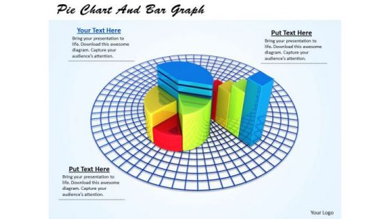 Stock Photo Pie Chart And Bar Graph PowerPoint Template