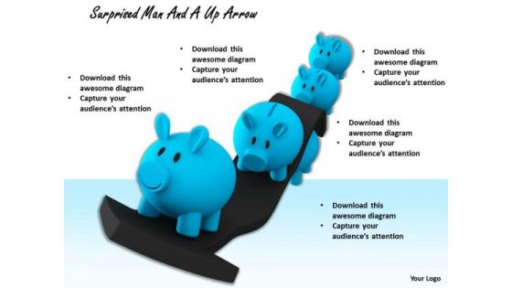 Stock Photo Piggy Bank On Up Arrow PowerPoint Slide