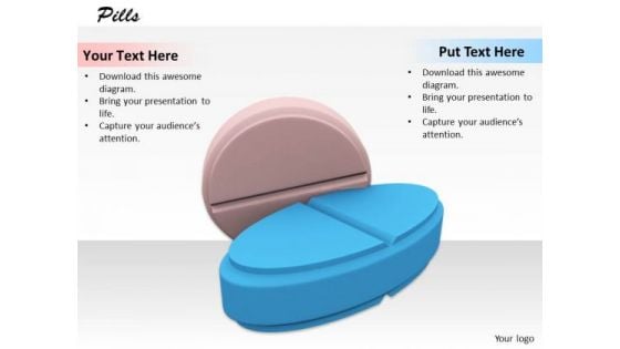 Stock Photo Pink And Blue Medicine Pills PowerPoint Slide