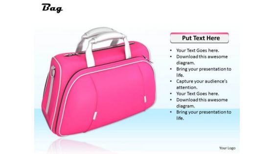 Stock Photo Pink Designer Hand Bag For Ladies PowerPoint Slide