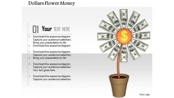 Stock Photo Plant Of Dollars Flower Money PowerPoint Slide