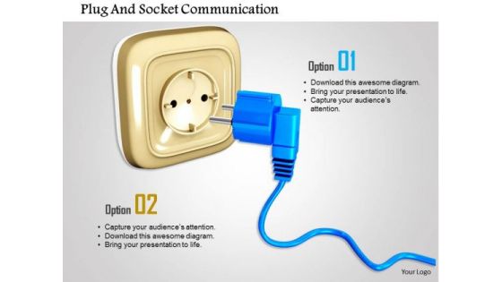 Stock Photo Plug And Socket Communication PowerPoint Slide