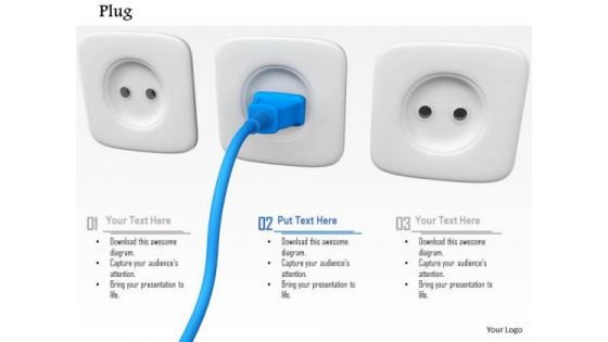 Stock Photo Plug In Socket For Power Supply PowerPoint Slide