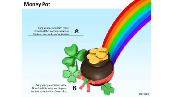 Stock Photo Pot And Rainbow PowerPoint Slide