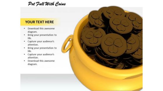 Stock Photo Pot Full With Coins PowerPoint Template