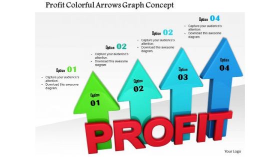 Stock Photo Profit Colorful Arrows Graph Concept PowerPoint Slide