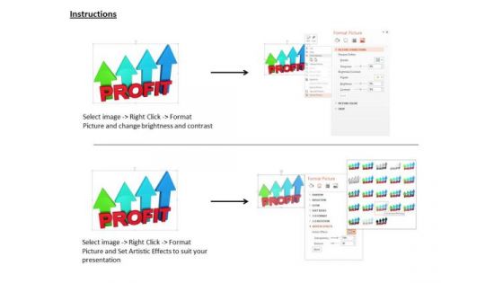 Stock Photo Profit Colorful Arrows Graph Concept PowerPoint Slide