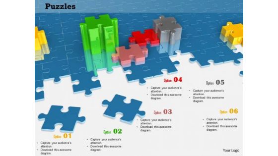 Stock Photo Puzzle Graphics With Six Steps PowerPoint Slide