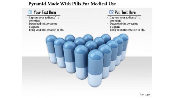 Stock Photo Pyramid Made With Pills For Medical Use PowerPoint Slide