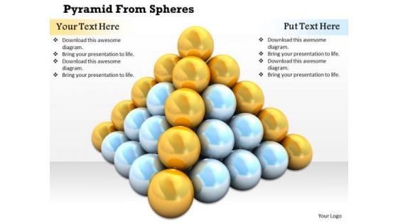 Stock Photo Pyramid Of Metal Spheres On White Background Pwerpoint Slide