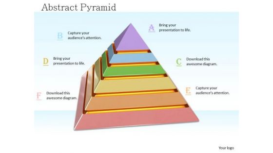 Stock Photo Pyramid With Colorful Segments PowerPoint Slide