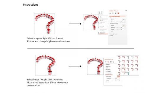 Stock Photo Question Mark With Gift Boxes Image Graphics For PowerPoint Slide