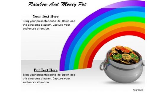 Stock Photo Rainbow And Money Pot PowerPoint Template