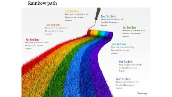 Stock Photo Rainbow Path Design With Roller PowerPoint Slide Stock Photo Rainbow Path Design With Roller PowerPoint Slide