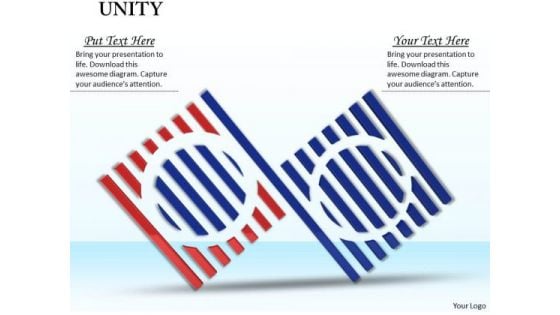 Stock Photo Red And Blue Unity Icon Design PowerPoint Slide