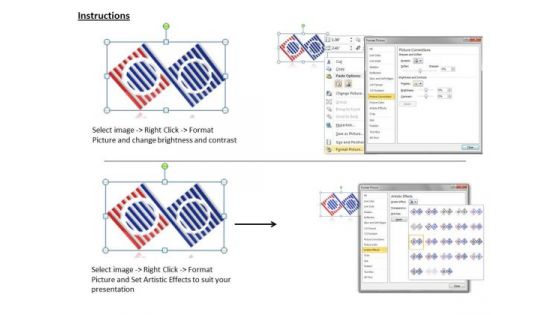 Stock Photo Red And Blue Unity Icon Design PowerPoint Slide