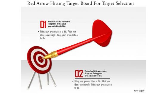 Stock Photo Red Arrow Hitting Target Board For Target Selection PowerPoint Slide Stock Photo Red Arrow Hitting Target Board For Target Selection PowerPoint Slide