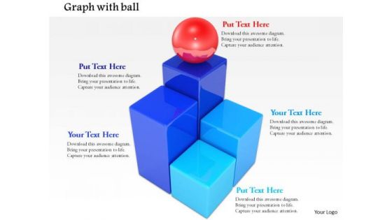 Stock Photo Red Ball On Top Of Bars PowerPoint Slide