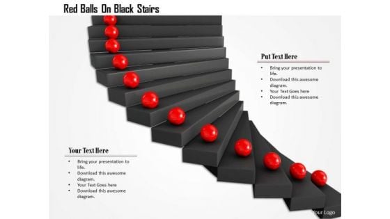 Stock Photo Red Balls On Black Stairs PowerPoint Slide