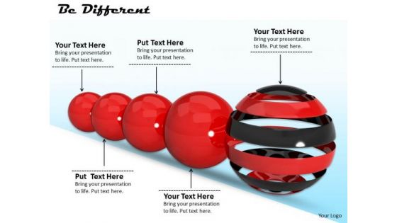 Stock Photo Red Balls With Be Different Concept PowerPoint Slide