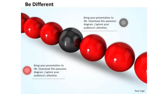 Stock Photo Red Balls With Black Ball In Middle PowerPoint Slide