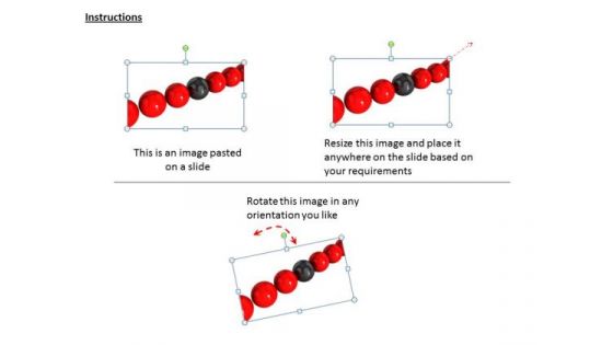 Stock Photo Red Balls With Black Ball In Middle PowerPoint Slide