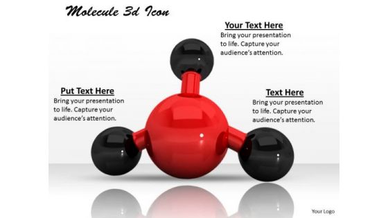 Stock Photo Red Black Molecule Icon PowerPoint Slide