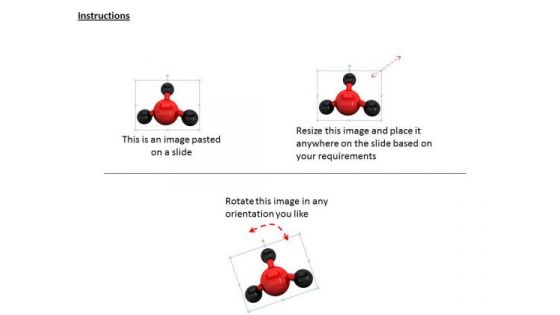 Stock Photo Red Black Molecule Icon PowerPoint Slide