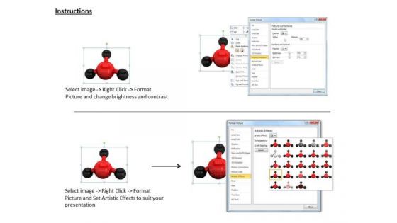 Stock Photo Red Black Molecule Icon PowerPoint Slide