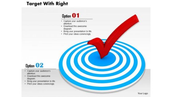 Stock Photo Red Check Symbol On Target PowerPoint Slide Stock Photo Red Check Symbol On Target PowerPoint Slide
